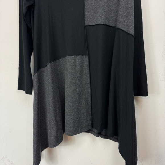 Comfy USA Size Medium Colorblock Scarf Hem Asymmetric Tunic Top Lagenlook - Picture 5 of 5